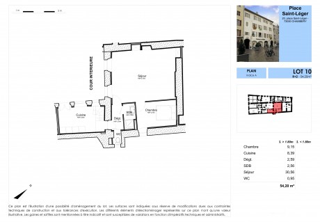 Lot 10 T2 - "20 Place Saint-Léger", un immeuble rénové au coeur de Chambéry