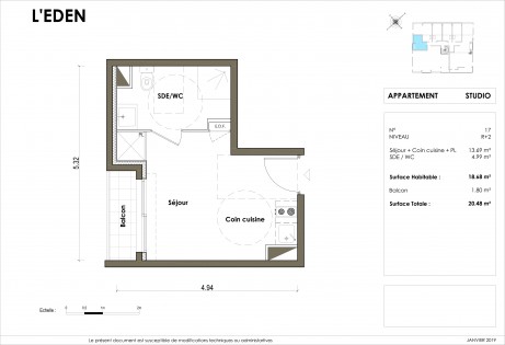 Lot 17 Studio - "L'Eden", la nouvelle résidence face à la baie de Villefranche-sur-Mer