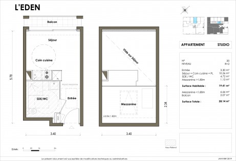 Lot 20 studio - "L'Eden", la nouvelle résidence face à la baie de Villefranche-sur-Mer