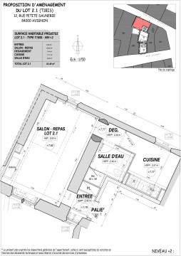Lot 2.1 T1 Bis - "La Petite Saunerie", un immeuble réhabilité au coeur d'Avignon