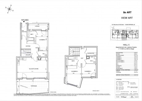 Lot 5-803 T4 Duplex - "8ème Art", la nouvelle résidence au coeur de la cité Phocéenne