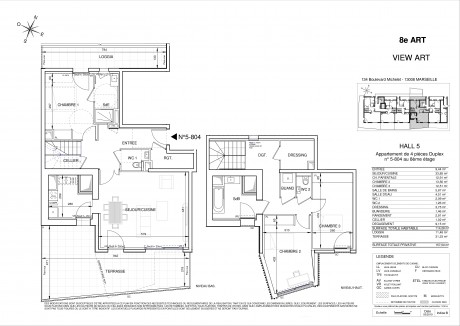 Lot 5-804 T4 Duplex - "8ème Art", la nouvelle résidence au coeur de la cité Phocéenne