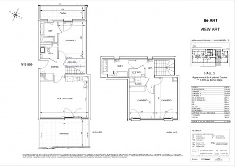 Lot 5-809 T4 Duplex - "8ème Art", la nouvelle résidence au coeur de la cité Phocéenne