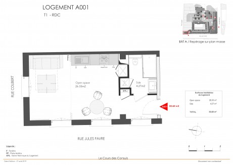 Lot A001 T1 - "La Cour des Consuls", le nouvel ensemble immobilier au coeur de Tours