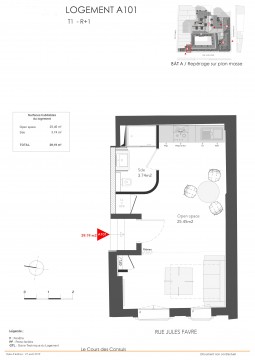 Lot A101 T1 - "La Cour des Consuls", le nouvel ensemble immobilier au coeur de Tours