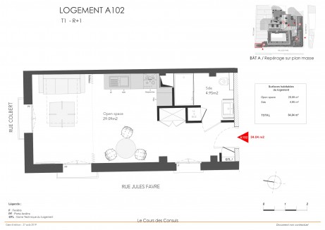Lot A102 T1 - "La Cour des Consuls", le nouvel ensemble immobilier au coeur de Tours