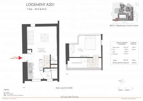 Lot A201 T1 Bis - "La Cour des Consuls", le nouvel ensemble immobilier au coeur de Tours