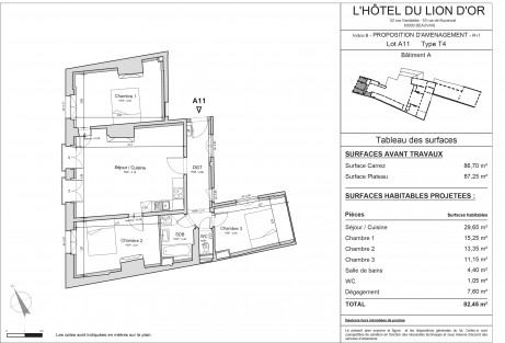 Lot A11 T4 - "L'Hôtel du Lion d'Or", la résidence restauré au coeur de Beauvais