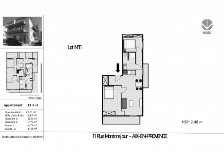 Lot 11 T3 - "Rue Montmajour" un bel immeuble restauré à découvrir au coeur d'Aix-en-Provence