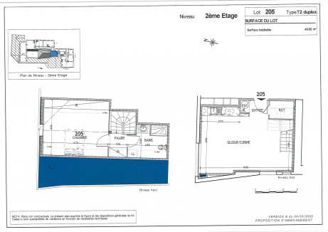 Lot 205 T2 duplex - Découvrez la résidence de "l'Ecole du Presidial"