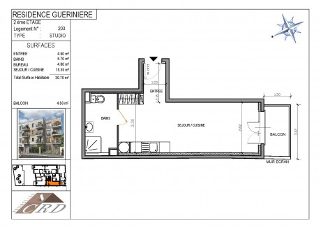 Lot 5 Studio - Résidence Guérinière