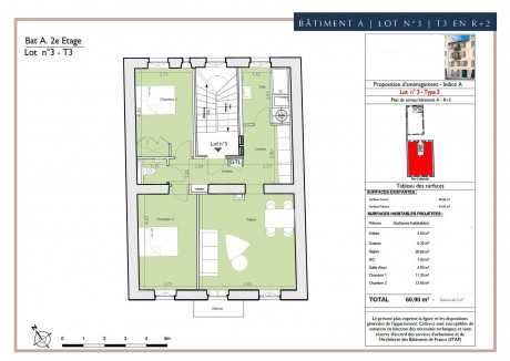 Lot 3 T3 - Immeuble Rue Lafayette