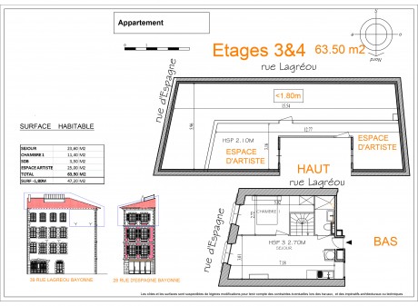 Lot 3 T2 bis - 28 Rue d'Espagne, Bayonne