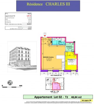 Lot 2 T2 - Résidence Charles III