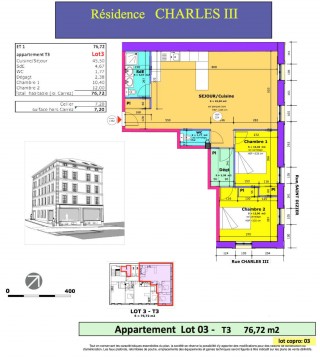 Lot 3 T3 - Résidence Charles III