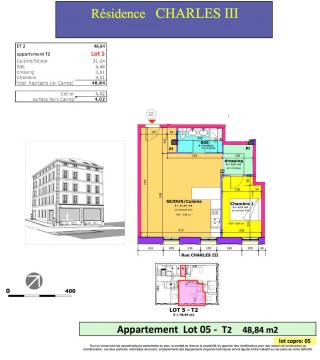 Lot 5 T2 - Résidence Charles III