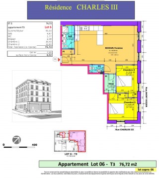 Lot 6 T3/T4 - Résidence Charles III
