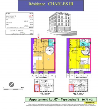 Lot 7 T2 DUPLEX - Résidence Charles III