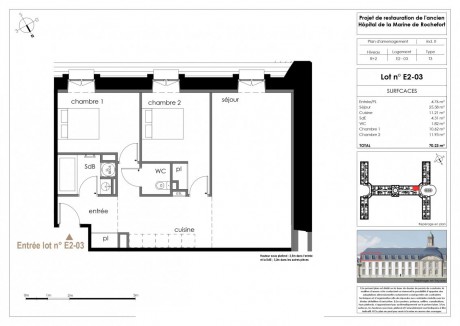 Lot 10 T3 - Ancien Hôpital Royal de la Marine