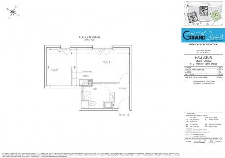 n°2111B Studio - Place du grand Ouest - TRIPTYK