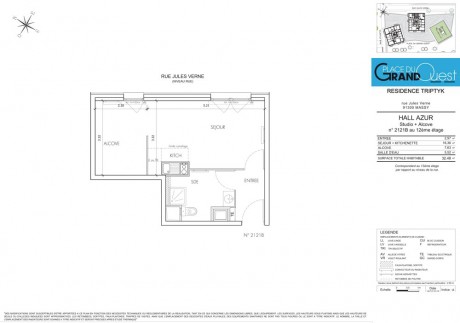 n°2121B Studio - Place du grand Ouest - TRIPTYK