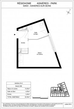 n°506 Studio - Residhome Asnière Park