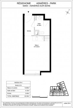 n°414 Studio - Residhome Asnière Park