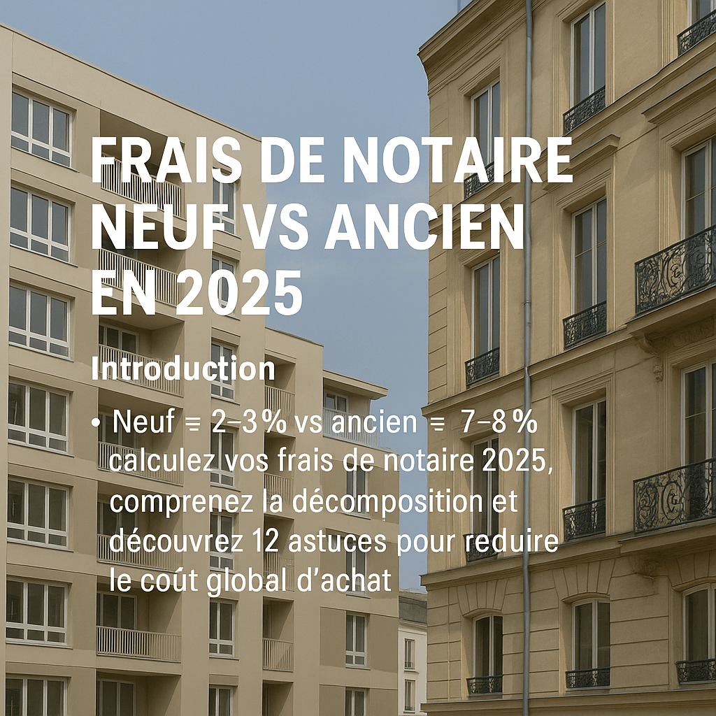 Frais de notaire 2025 : neuf vs ancien (+ 12 astuces utiles)