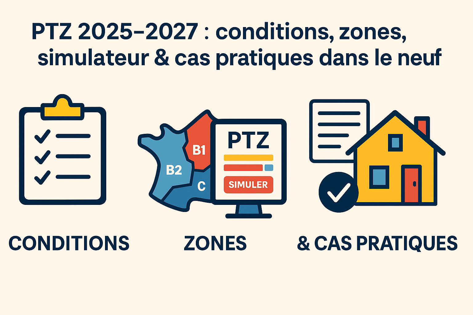PTZ 2025–2027 : conditions, zones, simulateur & cas pratiques
