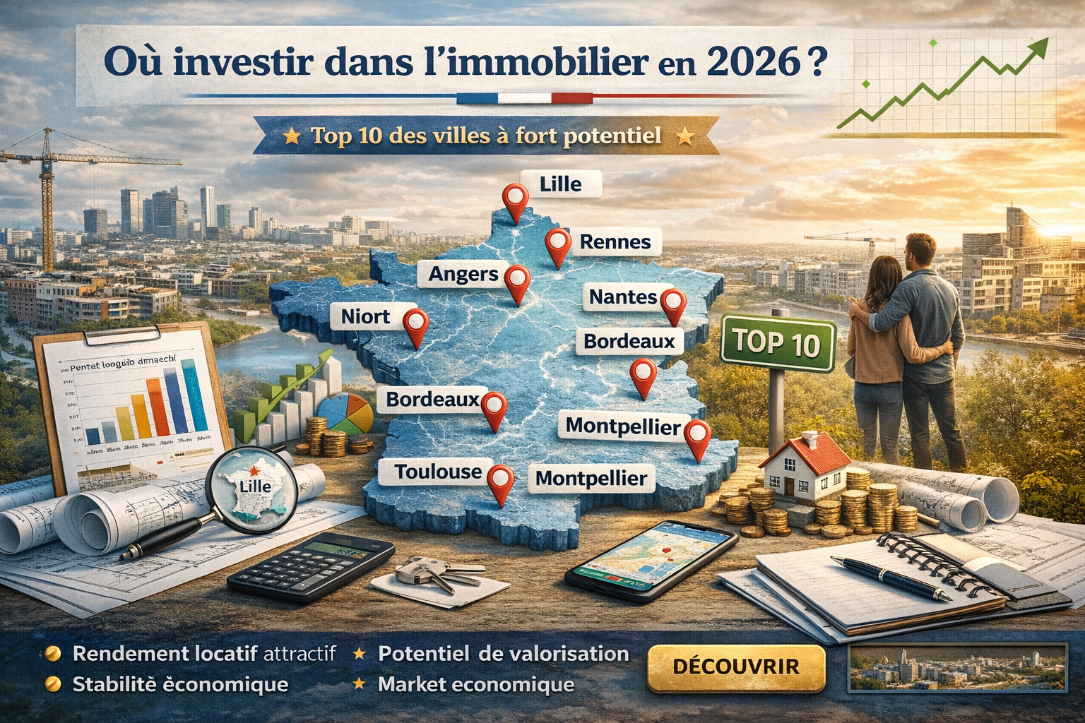 Top 10 des villes où investir en 2026 : tendances et prévisions